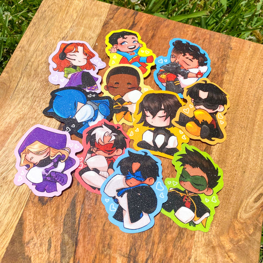 DC Glitter Stickers